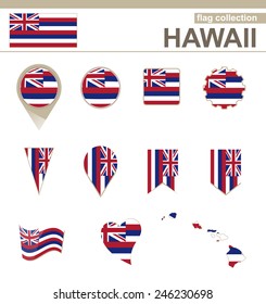 Hawaii Flag Collection, USA State, 12 versions