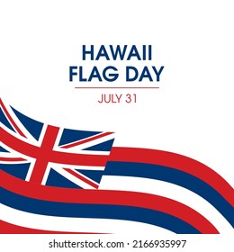 Hawaii Flag Day Vektor. Abstrakte Fahne von Hawaii-Symbol, Vektorgrafik einzeln auf weißem Hintergrund. Wellenendes hawaiianisches Flaggendesign-Element. 17. Juni Wichtiger Tag