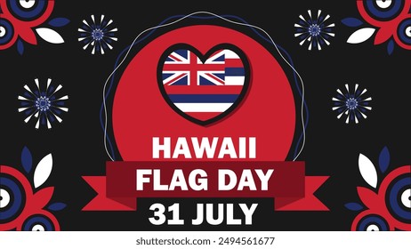 Hawaii Flag day vector banner design. Happy Hawaii Flag day modern minimal graphic poster illustration.