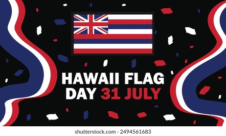Hawaii Flag day vector banner design. Happy Hawaii Flag day modern minimal graphic poster illustration.