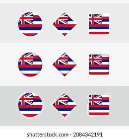 Hawaii flag icons set, vector flag of Hawaii. Three versions of icon.