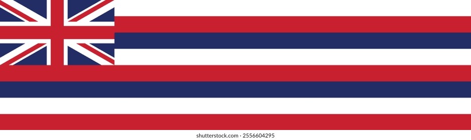 Hawaii flag long banner digital vector illustration