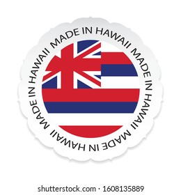 Hawaii Flag .Made in Hawaii a white background .Vector 