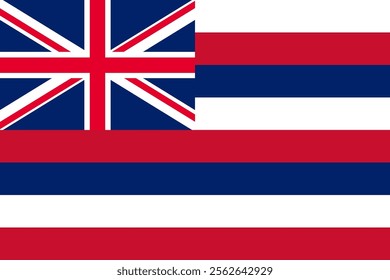 Hawaii flag , official colors and proportion correctly National Hawaiian flag Vector illustration.