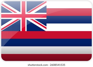 Hawaii flag, official colors and proportion correctly. National Hawaii icon flag. Vector illustration.