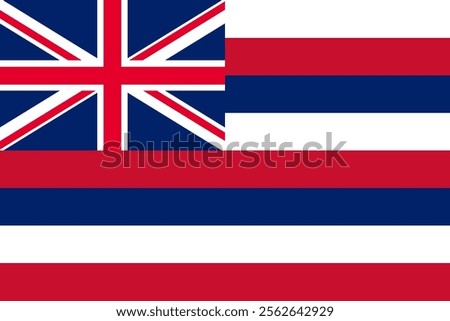 Hawaii flag , official colors and proportion correctly National Hawaiian flag Vector illustration.