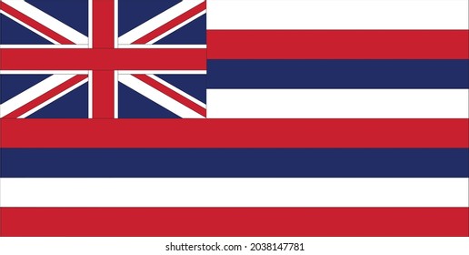 Hawaii Flag on white background. Hawaiian Flag sign. Hawaii State flag symbol. flat style. 