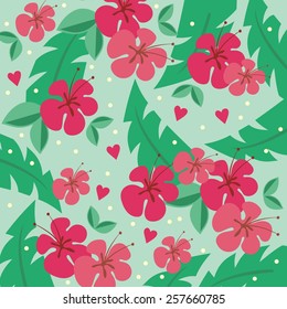 Hawaii flower pattern vector design