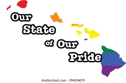 Hawaii gay pride vector state sign
