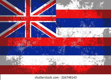 Hawaii grunge,scratch,old style state flag