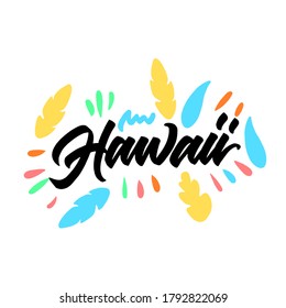 Hawaii hand lettering country name. modern brush calligraphy. lettering design.