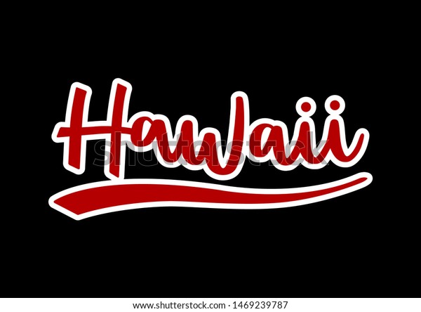 Hawaii Hand Lettering On Black Background Stock Vector (Royalty Free ...