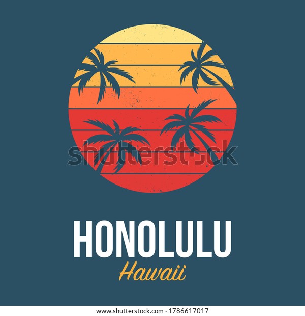 Hawaii Honolulu Logo Design Apparel Tshirt Stock Vector (Royalty Free ...