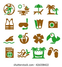 hawaii icon set
