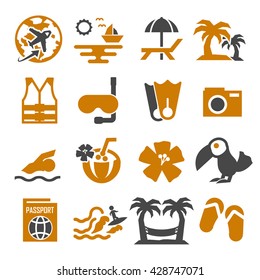 hawaii icon set