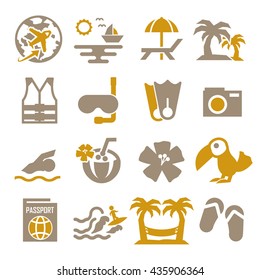 hawaii icon set