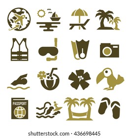 hawaii icon set