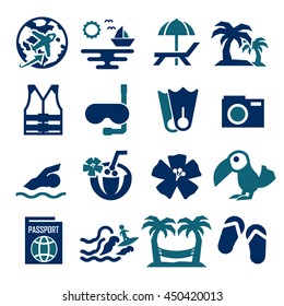 hawaii icon set