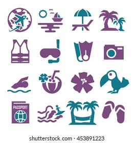hawaii icon set
