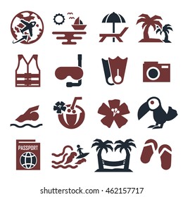 hawaii icon set