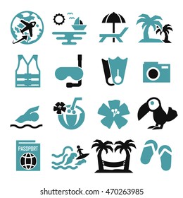 hawaii icon set