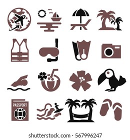 hawaii icon set