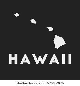 Hawaii icon. US state map on dark background. Stylish Hawaii map with US state name. Vector illustration.
