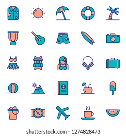 Hawaii icons pack. Isolated hawaii symbols collection. Graphic icons element