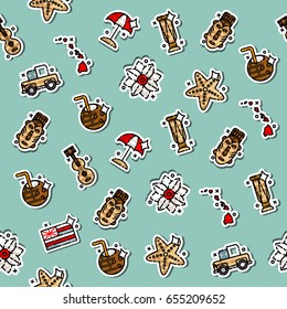Hawaii icons pattern