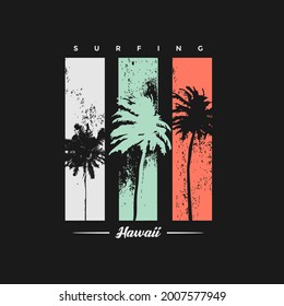 hawaii illustration typography. perfect for t shirt design and etc.
