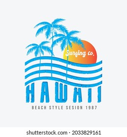 HAWAII, illustration typography. perfect for t shirt design