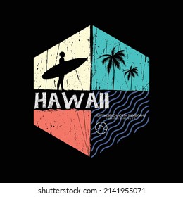 Hawaii illustration typography. perfect for t shirt design