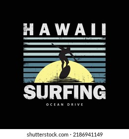 Hawaii illustration typography. perfect for t shirt design
