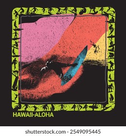 HAWAII illustration typography. perfect for t shirt design