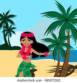 hawaii illustration vector template