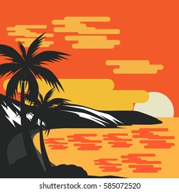 hawaii illustration vector template