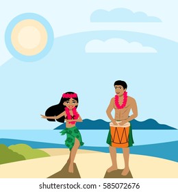 hawaii illustration vector template