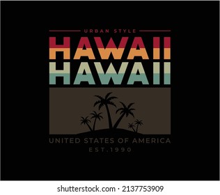 Hawaii Illustration Vector T-shirt Design for print