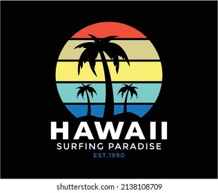 Hawaii illustration Vector T-shirt Design 