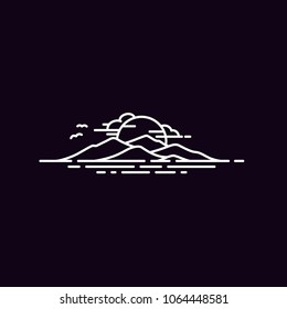 Hawaii Island / Mountain and Sea logo design inspiration