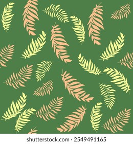 hawaii isolated background vector colored palm branches on green background, olive branches
