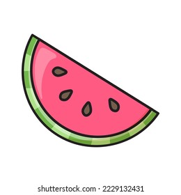 Hawaii juicy ripe watermelon sticker for embroidery fashion designs. Cartoon vector illustration isolated on white background