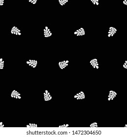 hawaii leaf seamless pattern black and white background