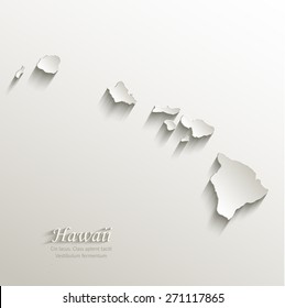 Hawaii Map Card Paper 3D Natural Vector