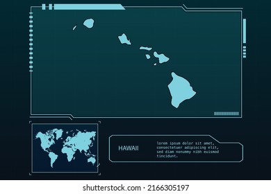 HAWAII Map Futuristic  infographic Map element collection background