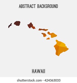 Hawaii map in geometric polygonal style.Abstract tessellation,modern design background. Vector illustration EPS8