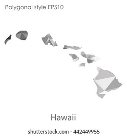 Hawaii map in geometric polygonal style.Abstract gems triangle,modern design background. Vector illustration EPS10