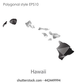 Hawaii map in geometric polygonal style.Abstract gems triangle,modern design background. Vector illustration EPS10