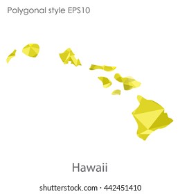 Hawaii map in geometric polygonal style.Abstract gems triangle,modern design background. Vector illustration EPS10
