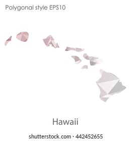 Hawaii map in geometric polygonal style.Abstract gems triangle,modern design background. Vector illustration EPS10